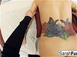Sarah gets a red-hot point of view massage and poke
